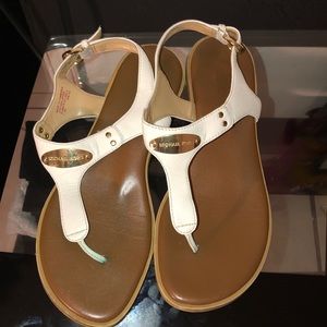 Michael Kors White and Gold Sandals